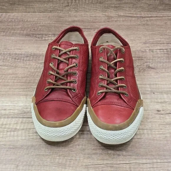 Frye Greene Low Men's Size 9.5 Red Leather Sneakers - Picture 2 of 9